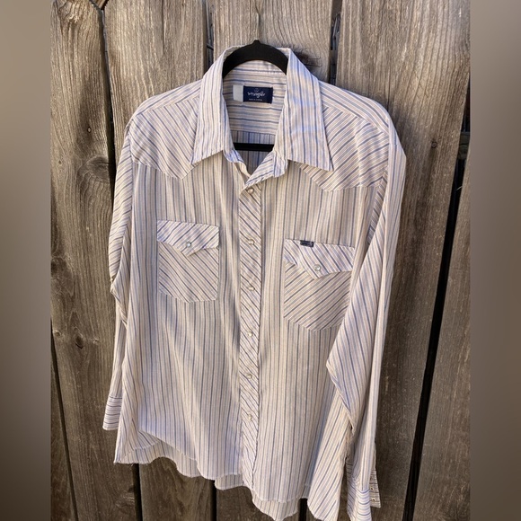 Men's Vintage Wrangler Multicolor Striped Western Shirt XL Snaps Cowboy Ranch - Picture 3 of 11